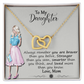 Daughter Necklace Gift from Mom, To My Daughter Jewelry Gifts Ideas, Birthday Graduation Christmas Gift for Daughter, Inspirational Message Card, Elegant Necklaces with Sentimental Message