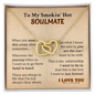 Gift For Your Soulmate - Hand In Hand - Love Knot - To My Smokin' Hot Soulmate - To my Wife Necklace -  anniversary necklace for wife - Necklace with love message for wife - Wife Birthday Surprise