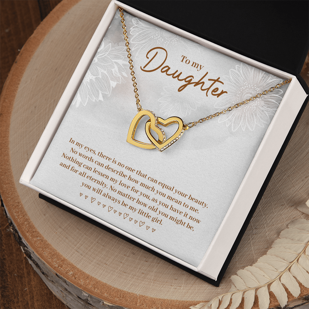 To My Beautiful Daughter Necklace – Interlocking Hearts Necklace – Gift From Parents