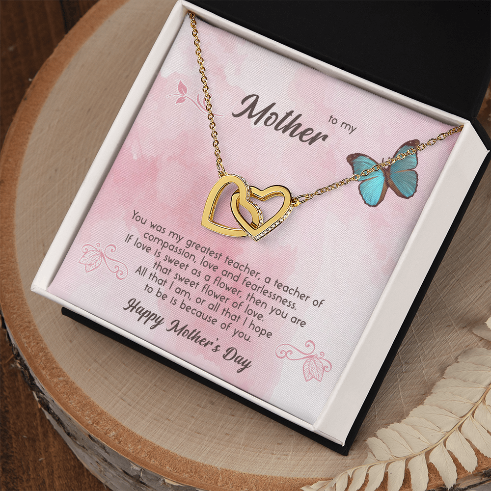 To My Loving Mom Necklace I Love You Mom Interlocking Hearts Necklace From Daughter Son Kids Mom's Birthday Gift Mother's Day Gift Jewelry with Message Card and Gift Box, Mother's Day Gift, Gifts for Women, Mom Birthday Gift Ideas