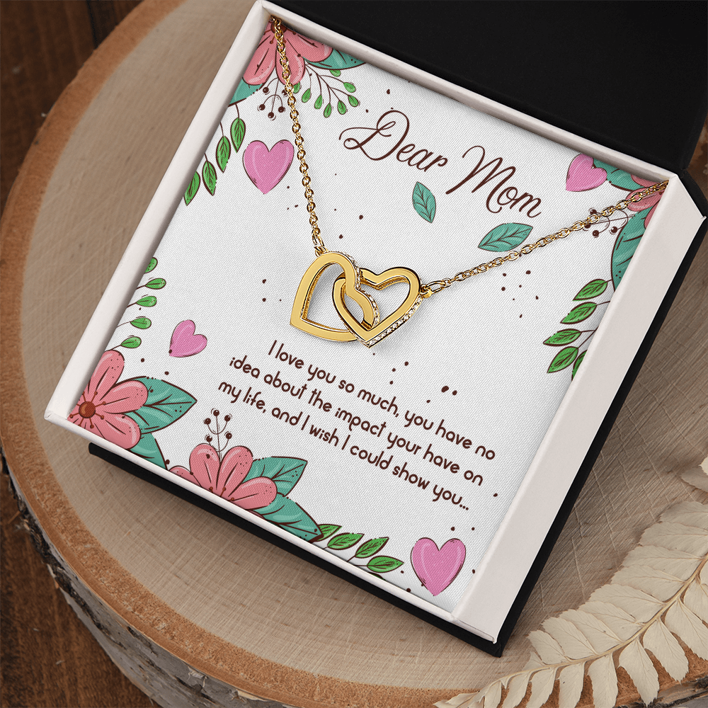 Dear Mom Interlocking Hearts Necklace, Mother's Day Gift for Mom Mothers Day Gifts I Love My Mom Best Mom Ever 2026 Jewelry for Her