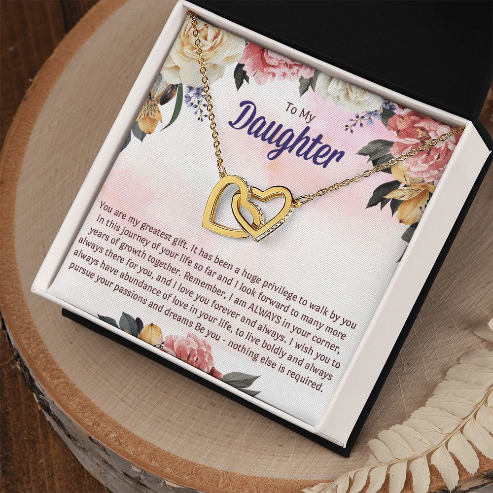 Daughter Birthday Gift Necklace With Message Card, Gift From Mom Dad to Daughter Hearts Jewelry Gifts