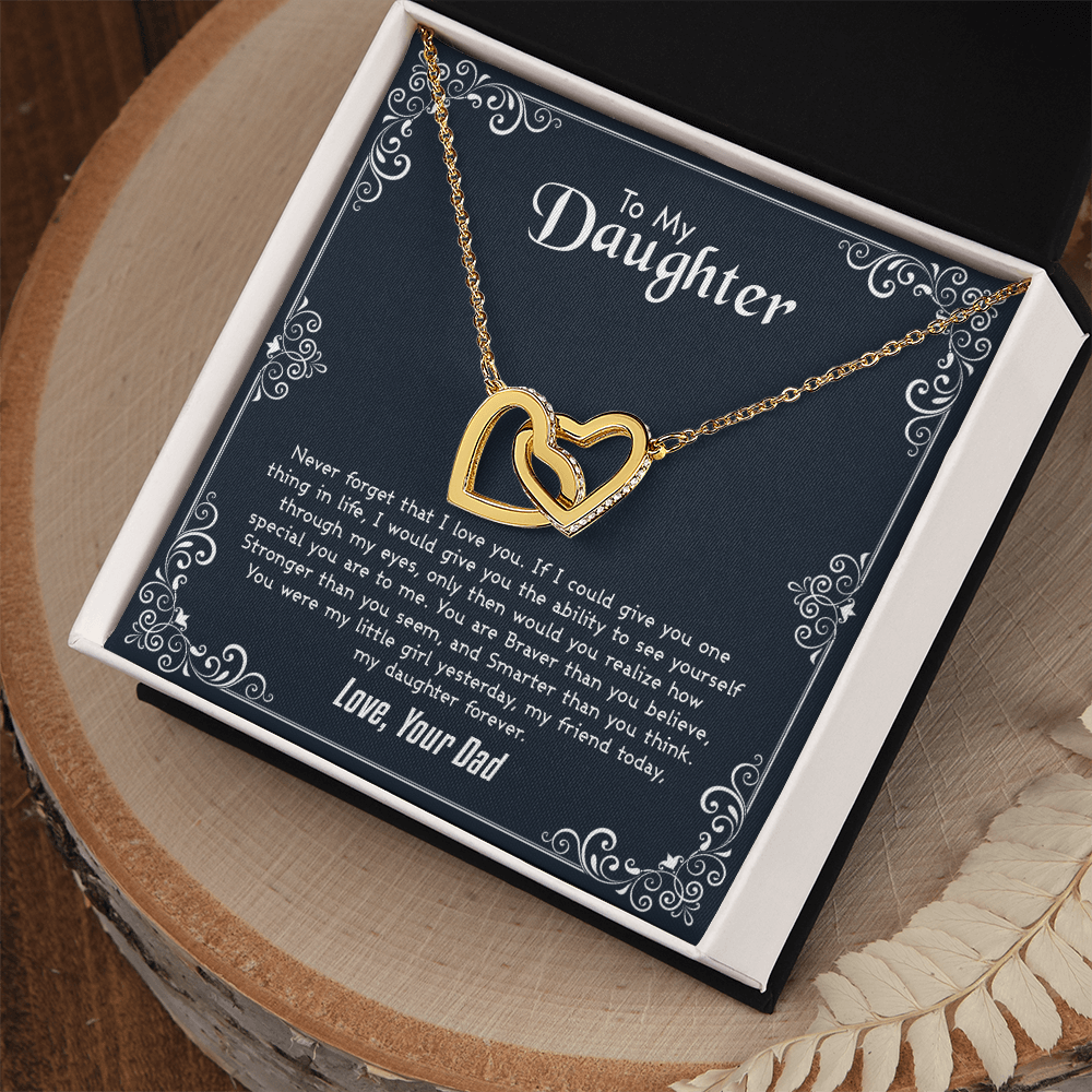 Daughter Gift From Dad Father Daughter Necklace Birthday Graduation Christmas Jewelry Gifts For My Beautiful Daugther Adult Daughter with Message Card and Gift Box, Gemstone, Cubic Zirconia
