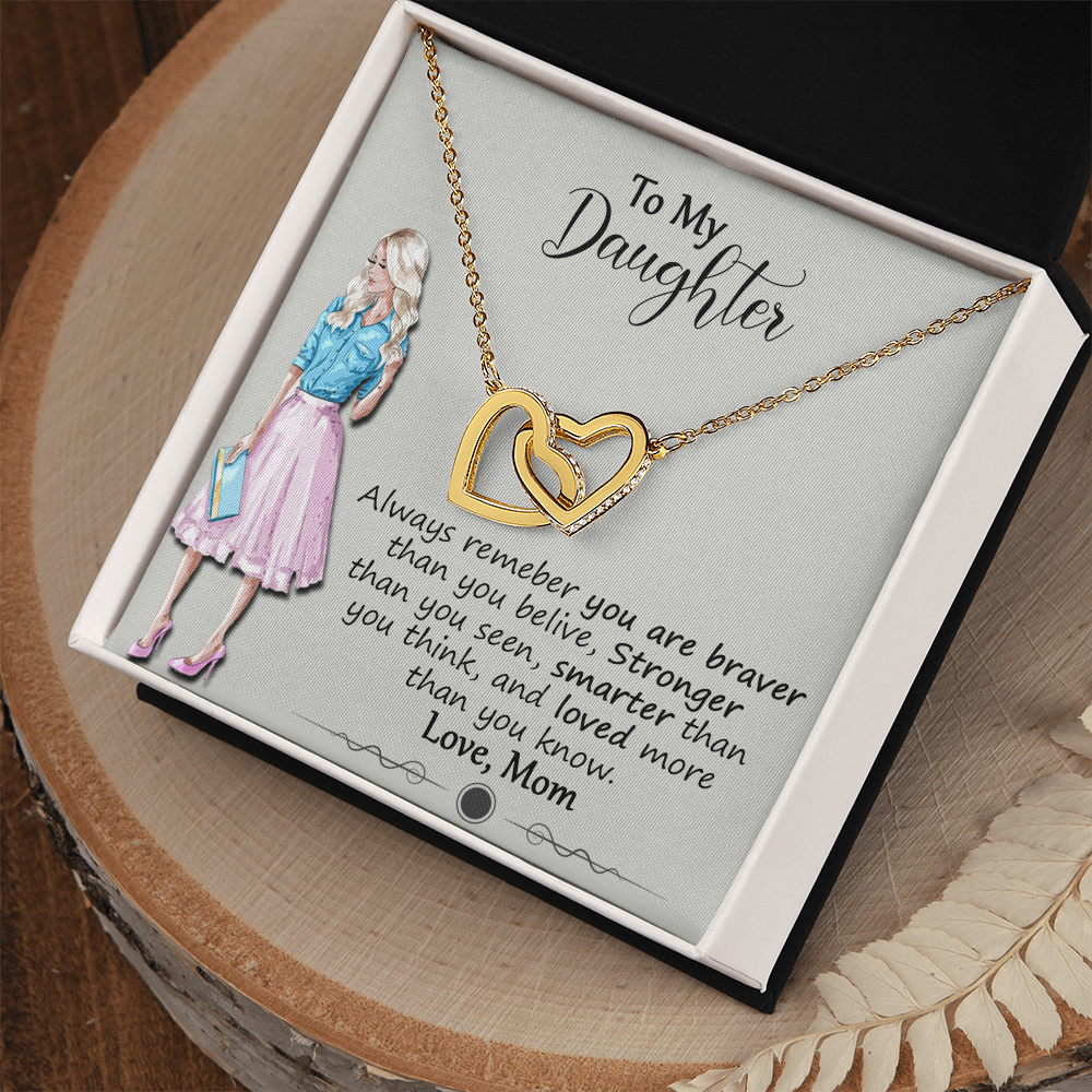 Daughter Necklace Gift from Mom, To My Daughter Jewelry Gifts Ideas, Birthday Graduation Christmas Gift for Daughter, Inspirational Message Card, Elegant Necklaces with Sentimental Message