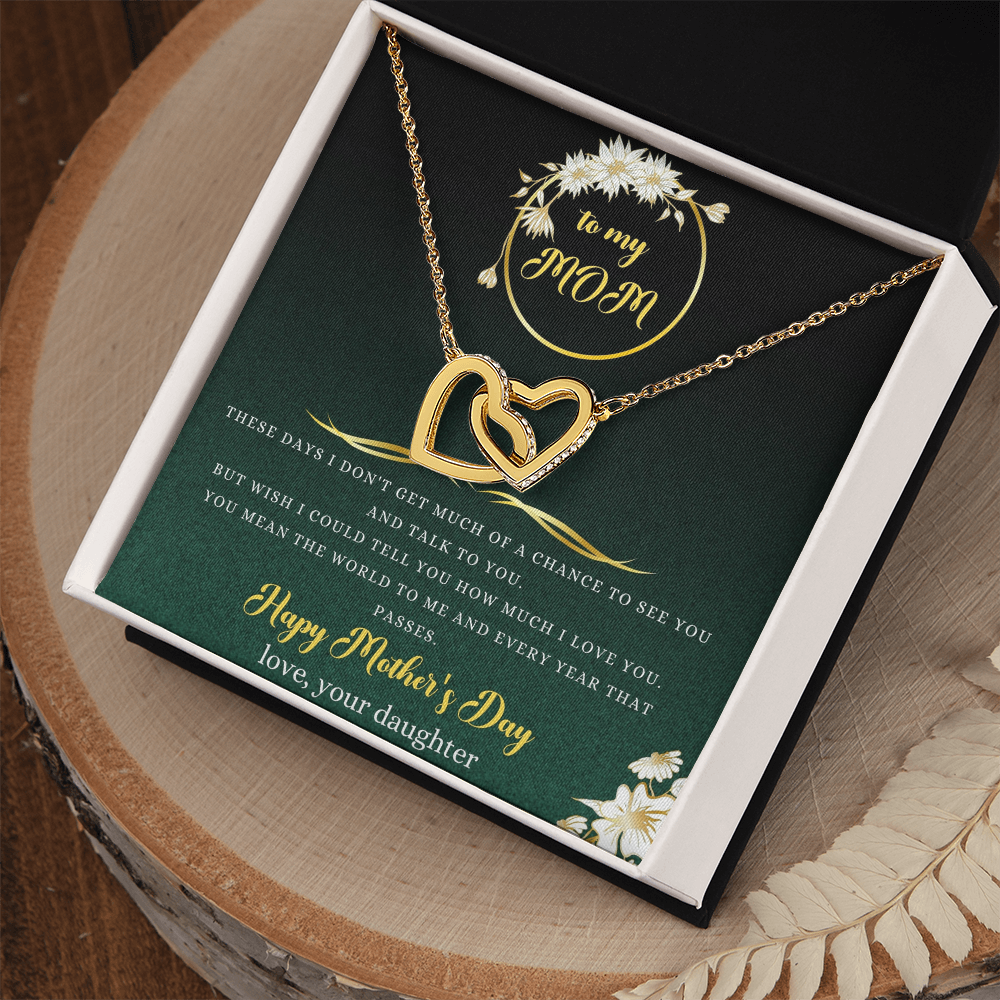 To My Mom Necklace, Happy Mother's Day Gift, Daughter Gift for Mom, Emotional Message Card Jewelry, Unique Moms Birthday Gift Ideas