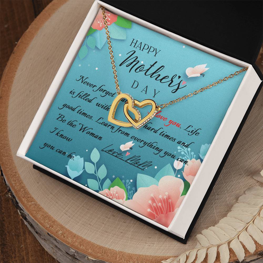 To My Mom Necklace, Happy Mother's Day Gift, Daughter Gift for Mom, Emotional Message Card Jewelry, Unique Moms Birthday Gift Ideas