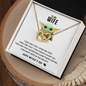 To My Wife - Yoda Best Wife In the Galaxy - To My Queen - To My Wife Necklace Anniversary Gift For Wife - Love knot Pendant Necklace - To My Wife Necklace - Valentines Day Gifts For Wife