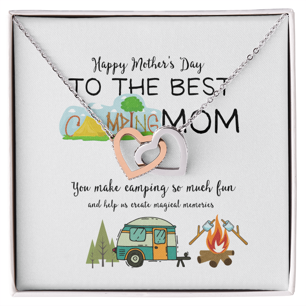 To The Best Camping Mom Happy Mother's Day Necklace Gifts Ideas for Mom Mommy Mama from Daughter or Son, Motivational Card Jewelry for Her