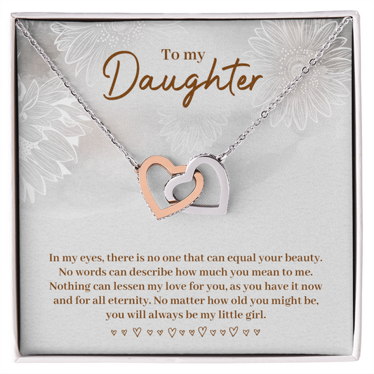 To My Beautiful Daughter Necklace – Interlocking Hearts Necklace – Gift From Parents
