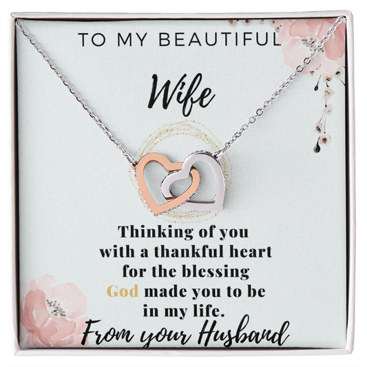 To My Wife Necklace With Message Card - wife gift from husband future husband - Couple Necklace Set - Friendship Necklaces - Handmade Necklace design for wife - Love Desing for soulmate