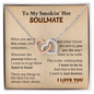 Gift For Your Soulmate - Hand In Hand - Love Knot - To My Smokin' Hot Soulmate - To my Wife Necklace -  anniversary necklace for wife - Necklace with love message for wife - Wife Birthday Surprise