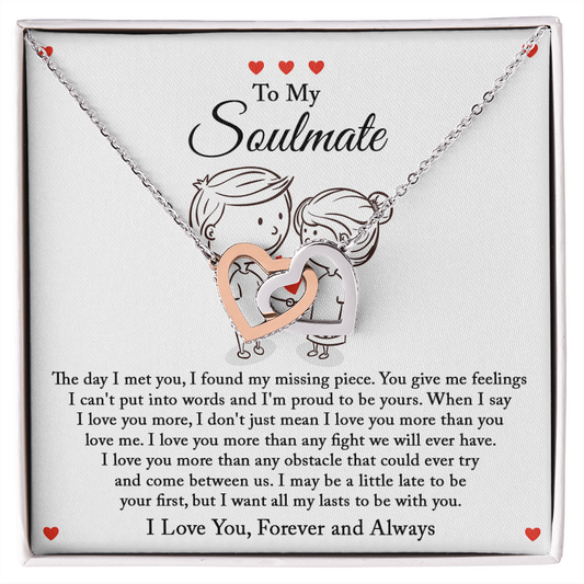 To My Soulmate - Forever and Always - Necklace - To My Wife Necklace With Message Card - To My Wife Necklace From Husband - Love Design Necklace for soulmate
