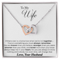 Perfect Gift for Wife - Diamond Heart Necklace - Couple Necklace Set - Friendship Necklaces - to My Wife Necklace - Valentines Day Gifts for Wife - Romantic Wife Gift - Wife Birthday Surprise