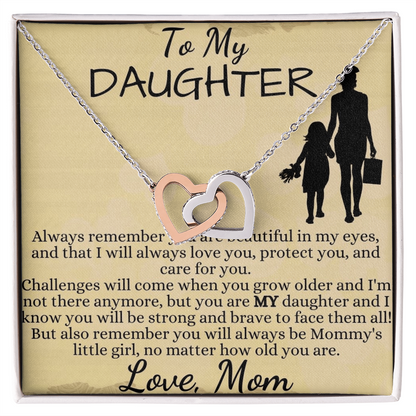 To My Daughter Necklace From Mom With Heartfelt Message & Elegant Box, Daughter Pendant Necklaces, Daughter Jewelry From Mama, Daughter Birthday Necklace Christmas Gifts