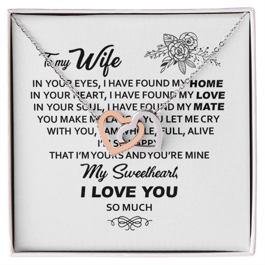 To My Wife - Heart Pendant Necklace - To My Wife Necklace With Message Card - Anniversary Gift For Wife - To My Wife Necklace - Valentines Day Gifts For Wife - Necklace with love message for wife