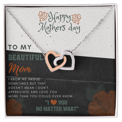 Happy Mother's Day Gift for Beautiful Mom Necklace – Daughter to Mom Jewelry, Heart Necklace for Mother, Gift from Daughter