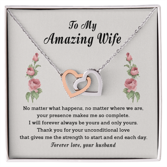 To My Wife Necklace From Husband - Personalized Wife Necklace Gift - Couple Necklace Set - Friendship Necklaces - Girlfriend Necklace - Gift for Soulmate - Wife Necklace Gift - Love Message Card Necklace