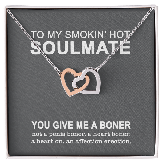 To My Smokin' Hot Soulmate - You Give Me A Boner - To My Wife Necklace From Husband - To My Wife Necklace With Message Card - Dirty Talk - Romantic Gift for wife