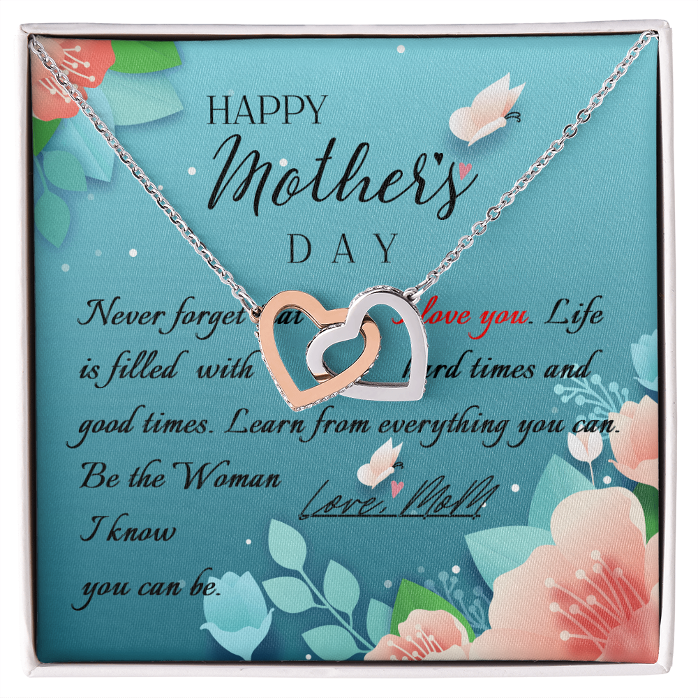 To My Mom Necklace, Happy Mother's Day Gift, Daughter Gift for Mom, Emotional Message Card Jewelry, Unique Moms Birthday Gift Ideas