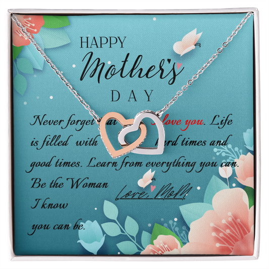 To My Mom Necklace, Happy Mother's Day Gift, Daughter Gift for Mom, Emotional Message Card Jewelry, Unique Moms Birthday Gift Ideas