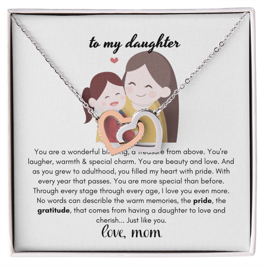 Daughter Gifts From Mom, Mother Daughter Necklace Birthday Graduation Christmas Jewelry For My Daughter with Message Card and Gift Box