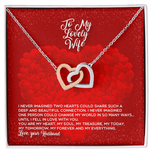 To My Lovely Wife - Forever Love Necklace - Love Your Husband - To My Wife Necklace With Message Card - Anniversary Gift For Wife - Heart  message card for wife