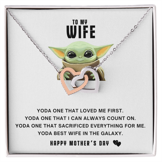 To My Wife - Yoda Best Wife In the Galaxy - To My Queen - To My Wife Necklace Anniversary Gift For Wife - Love knot Pendant Necklace - To My Wife Necklace - Valentines Day Gifts For Wife
