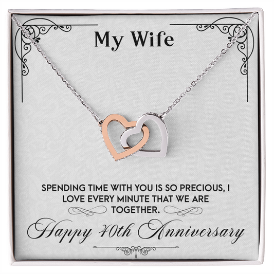 My Wife Every Minute 40th Anniversary Peas Pod Necklace - Customize Couple Necklace - Anniversary Gift - to My Wife Necklace From Husband - to My Soulmate Necklace for Women
