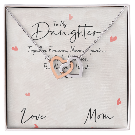 To My Daughter Necklace From Mom With Heartfelt Message & Elegant Box, Valentines Day Gifts For Daughter From Mother, Jewelry Gift From Mommy On Birthday, Graduation & Christmas Gifts Idea