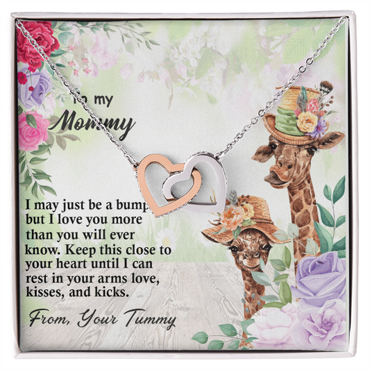 To My Mommy From Your Tummy Ryan Giraffe - Mother's Day Gift - To My Mom Necklace - Love Message Gift for Mother - Happy Mother's day