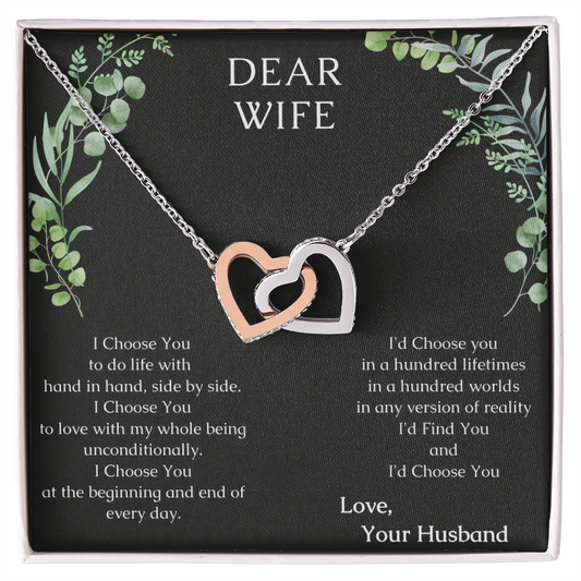 Dear Wife A special necklace to warm her heart - Love Your Husband, To My Soulmate Necklace For Women, Necklace For Wife From Husband, Anniversary Gift For Wife from Husband, Wife Birthday Gift