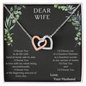 Dear Wife A special necklace to warm her heart - Love Your Husband, To My Soulmate Necklace For Women, Necklace For Wife From Husband, Anniversary Gift For Wife from Husband, Wife Birthday Gift