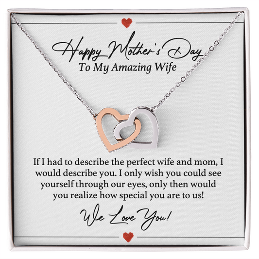 Perfect Wife & Mom Mother's Day Necklace - to My Amazing Wife - to My Wife Necklace From Husband - to My Soulmate Necklace for Women - Gift for My Wife - Romantic Wife Gift