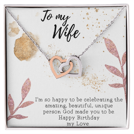 To My Wife Necklace - Gift for Wife Birthday - Happy Birthday My Love - To My Wife Necklace From Husband - Personalized Wife Necklace Gift