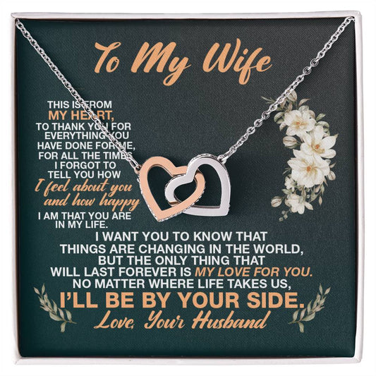 To My Wife I'll Be By Your Side Love Your Husband - To My Soulmate Necklace For Women - Wife Birthday Gift -  To My Wife Necklace From Husband - Anniversary Gift For Wife from Husband