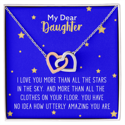 To My Daughter Necklace from Dad Mom, Mother's Day Gifts for Women Adult Daughter, Daughter Necklace as Daughter Fahter Gifts from Dad, Mother Daughter Necklace as Brithday Gift for Daughter