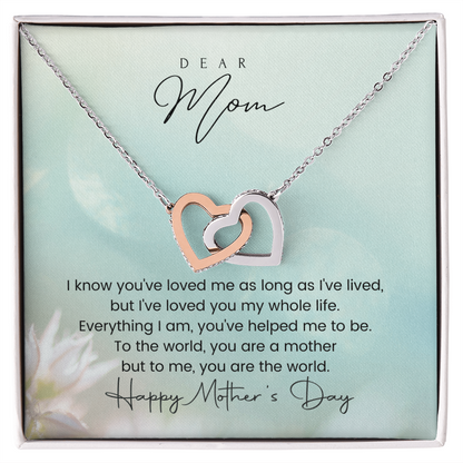 Happy Mother's Day Gift for Mom Necklace, Daughter to Mom Jewelry, Heart Necklace for Mother, Gift from Daughter or Son, Birthday Christmas Gifts With Heartfelt Message