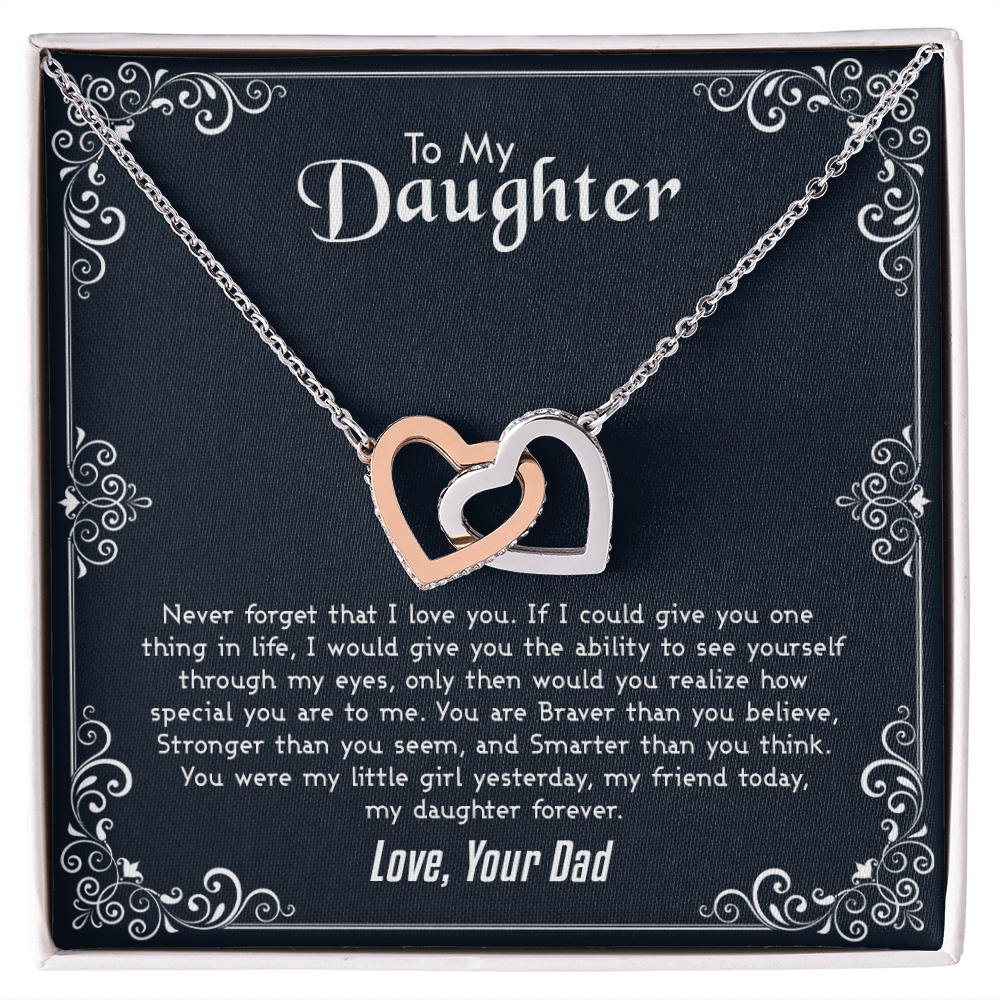 Daughter Gift From Dad Father Daughter Necklace Birthday Graduation Christmas Jewelry Gifts For My Beautiful Daugther Adult Daughter with Message Card and Gift Box, Gemstone, Cubic Zirconia