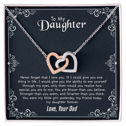 Daughter Gift From Dad Father Daughter Necklace Birthday Graduation Christmas Jewelry Gifts For My Beautiful Daugther Adult Daughter with Message Card and Gift Box, Gemstone, Cubic Zirconia