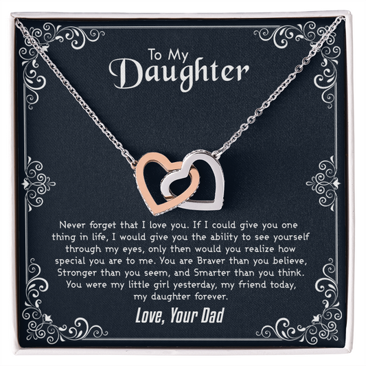 Daughter Gift From Dad Father Daughter Necklace Birthday Graduation Christmas Jewelry Gifts For My Beautiful Daugther Adult Daughter with Message Card and Gift Box, Gemstone, Cubic Zirconia