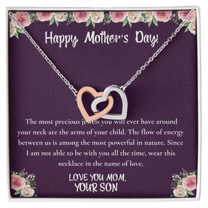 Mothers Day Necklace for Mom, Meaningful Gift for Mother from Son, Love Knot Necklace, Mom Jewelry Gift Happy Mother's Day 2026, To My Mom Necklace With Heartfelt Message