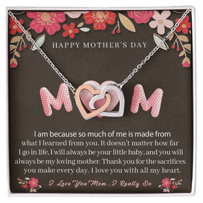 To My Loving Mom Necklace I Love You Mom Forever Love Necklace Gifts From Daughter Son Kids Mom's Birthday Gift Mother's Day Gift Jewelry with Message Card and Gift Box, Mother's Day Gift, Gifts for Women, Mom Birthday Gift Ideas