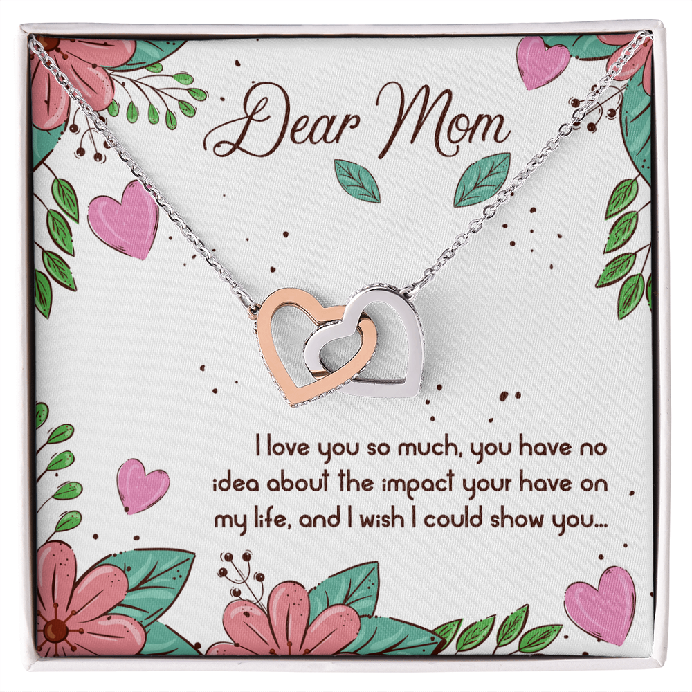 Dear Mom Interlocking Hearts Necklace, Mother's Day Gift for Mom Mothers Day Gifts I Love My Mom Best Mom Ever 2026 Jewelry for Her