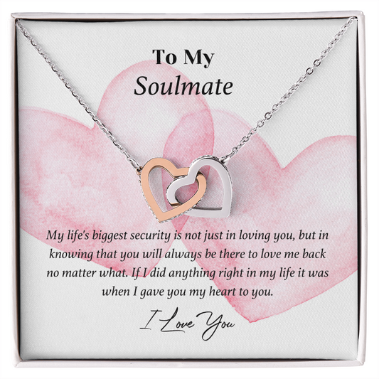 To My Soulmate - I Love You Necklace - To My Wife Necklace From Husband - To My Soulmate Necklace For Women - Valentines Day Gifts For Wife - Love Lock Necklace Handmade