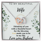 To My Beautiful Wife - Love From Your Husband - Gift for Wife From Husband - Love Design Necklace - Diamond Necklace for Soulmate - Best Gift for Mother's Day