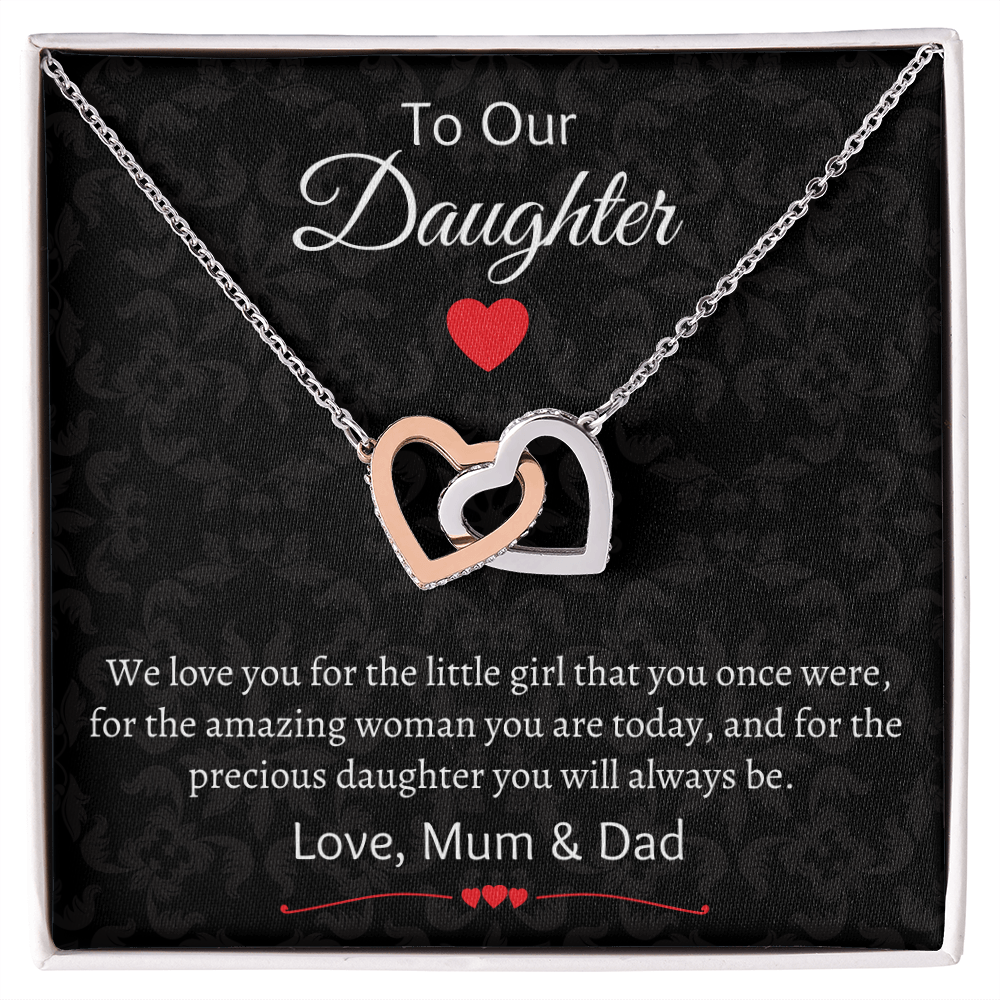 To My Daughter Necklace From Dad With Heartfelt Message, Daughter Birthday Present From Dad, Jewelry Gifts For Graduation for Her From Mom or Daddy, 14K Pendant