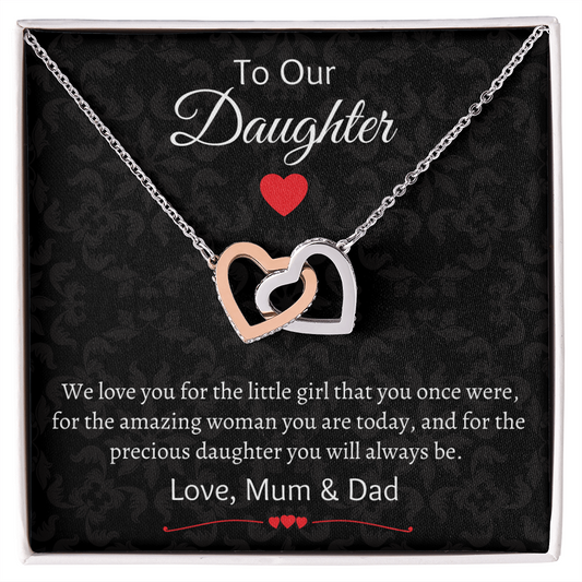 To My Daughter Necklace From Dad With Heartfelt Message, Daughter Birthday Present From Dad, Jewelry Gifts For Graduation for Her From Mom or Daddy, 14K Pendant