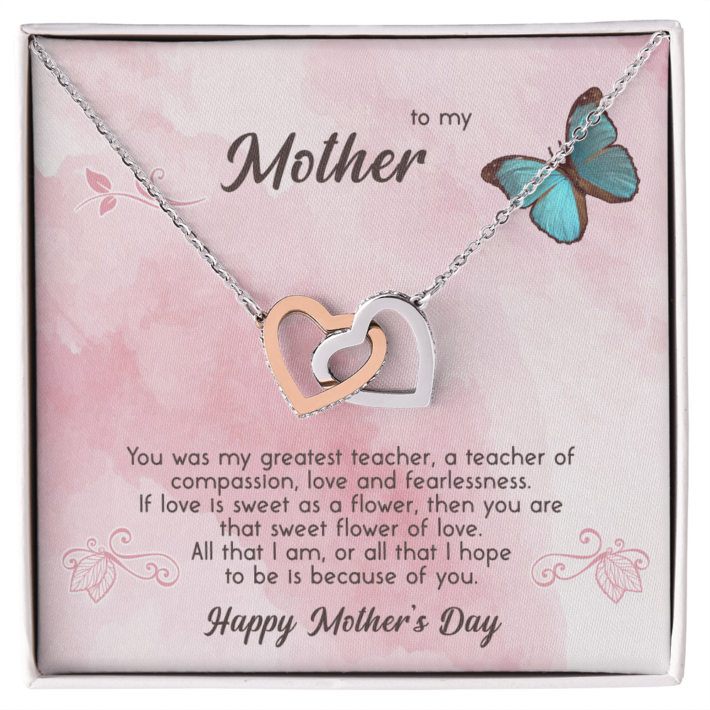 To My Loving Mom Necklace I Love You Mom Interlocking Hearts Necklace From Daughter Son Kids Mom's Birthday Gift Mother's Day Gift Jewelry with Message Card and Gift Box, Mother's Day Gift, Gifts for Women, Mom Birthday Gift Ideas