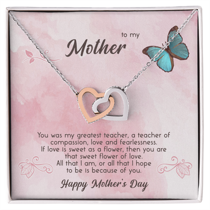 To My Loving Mom Necklace I Love You Mom Interlocking Hearts Necklace From Daughter Son Kids Mom's Birthday Gift Mother's Day Gift Jewelry with Message Card and Gift Box, Mother's Day Gift, Gifts for Women, Mom Birthday Gift Ideas