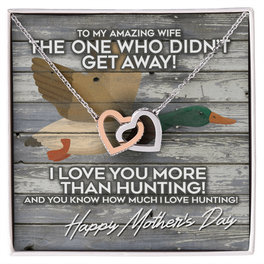 To My Amazing Wife - I love you more than duck hunting - Couple Necklace Set - Friendship Necklaces - Customize Couple Necklace - Love Necklace for soulmate - Diamond Necklace for wife